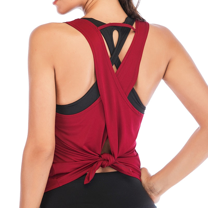 red Fitness Clothing Yoga Shirts